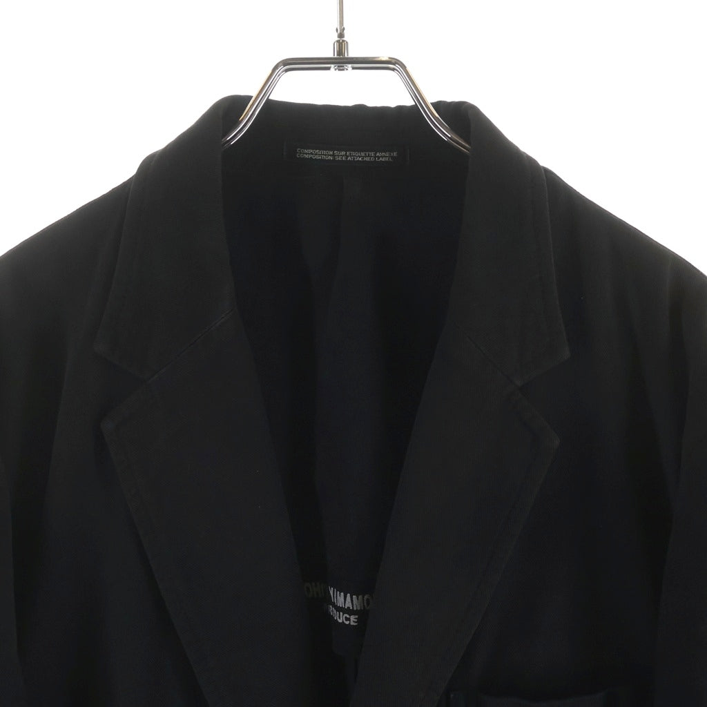 Yohji Yamamoto POUR HOMME(ヨウジヤマモト プールオム) コットンテーラードジャケット ブラック HF-J02-001