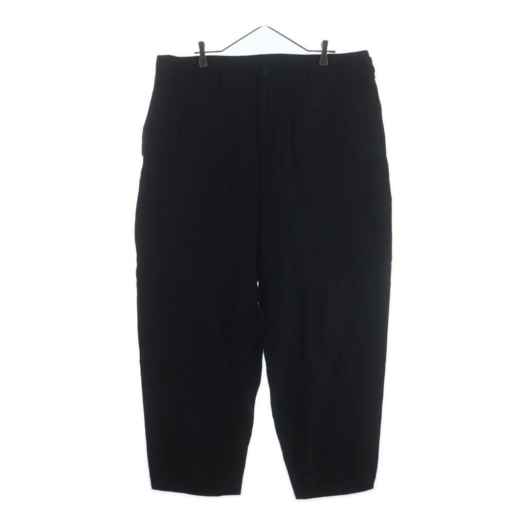 Yohji Yamamoto POUR HOMME(ヨウジヤマモト プールオム) リネンワイドシルエットパンツ ブラック HS-P77-359