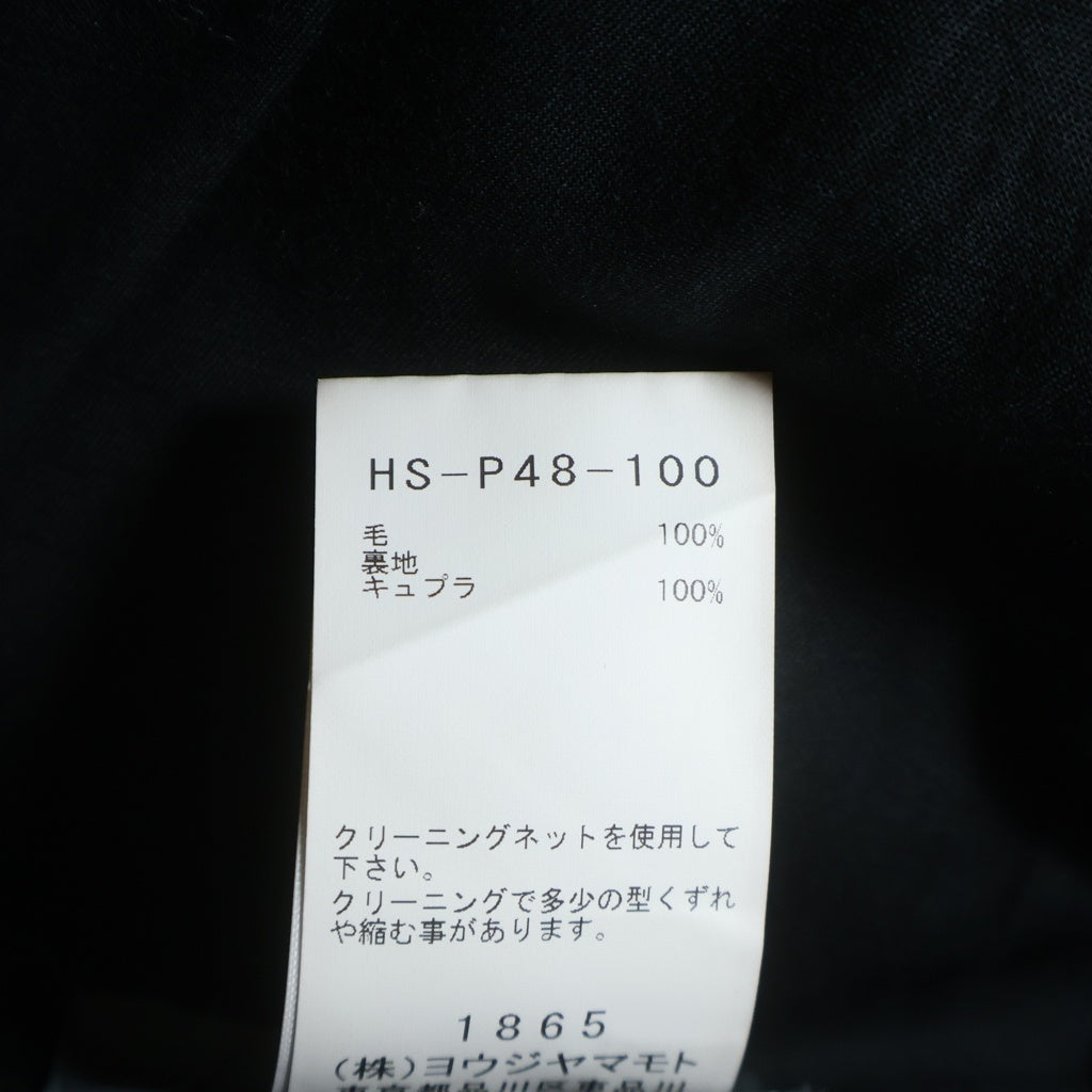 Yohji Yamamoto POUR HOMME(ヨウジヤマモト プールオム) 24SS ウールギャバ サイドポケットスラックスパンツ ブラック HS-P48-100