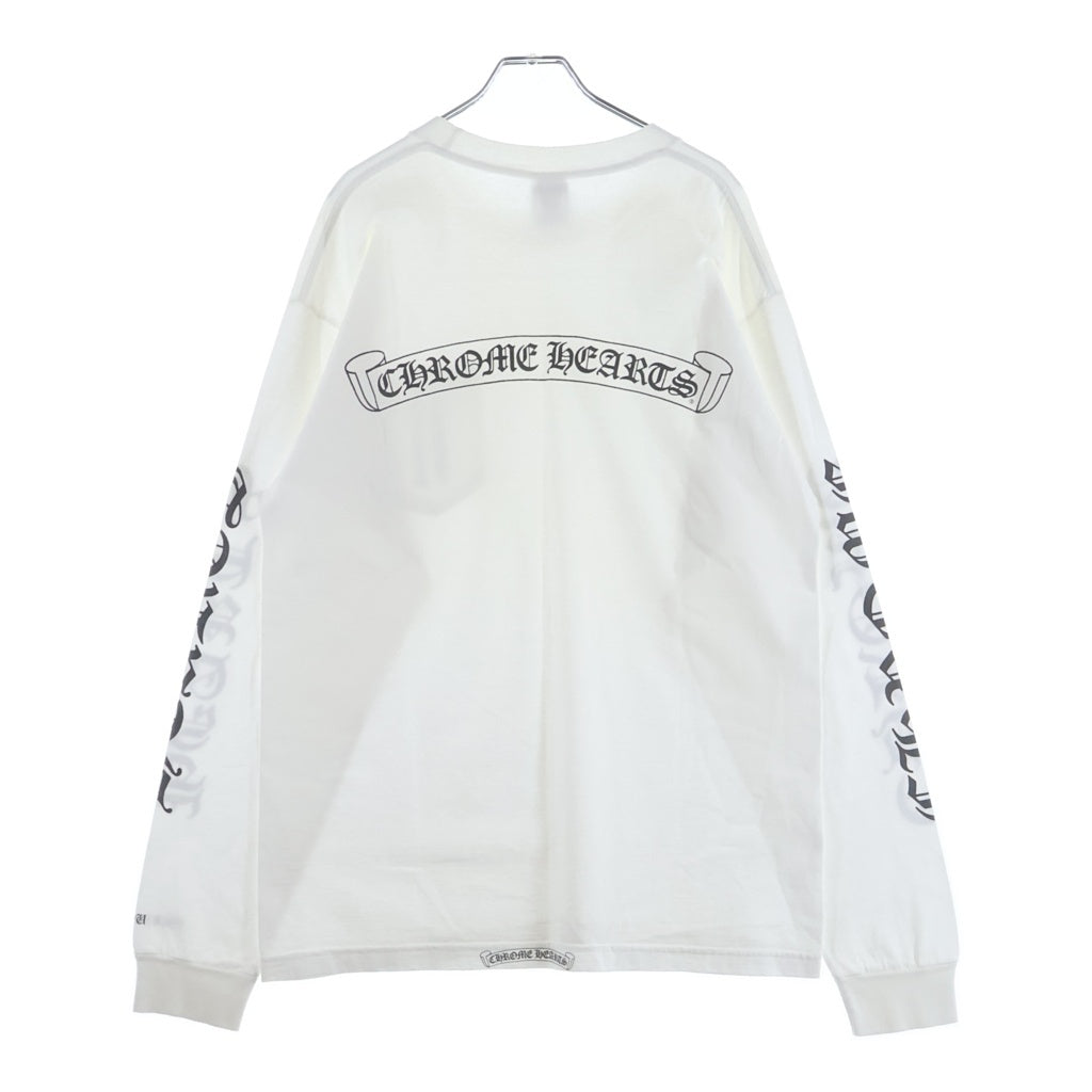 CHROME HEARTS(クロムハーツ) OLD バックスクロールラベル クルーネック長袖Tシャツカットソー ホワイト