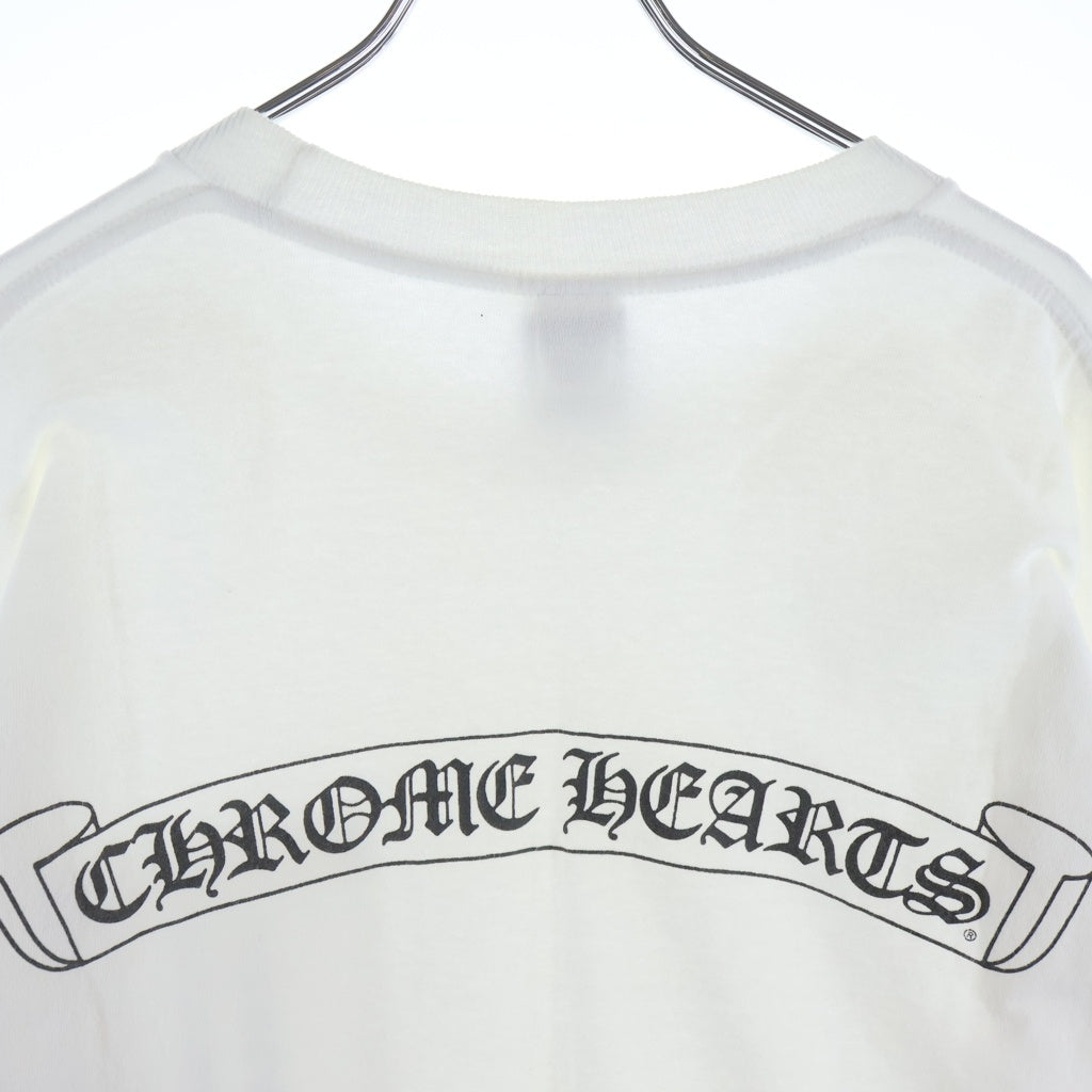 CHROME HEARTS(クロムハーツ) OLD バックスクロールラベル クルーネック長袖Tシャツカットソー ホワイト