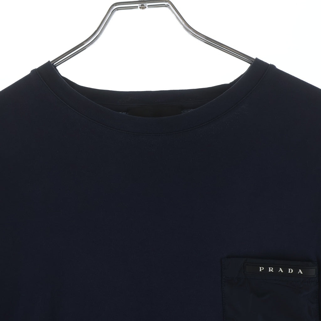 PRADA(プラダ) フロントロゴラバー クルーネック半袖Tシャツカットソー ネイビー 0000ET-X06GD-0002