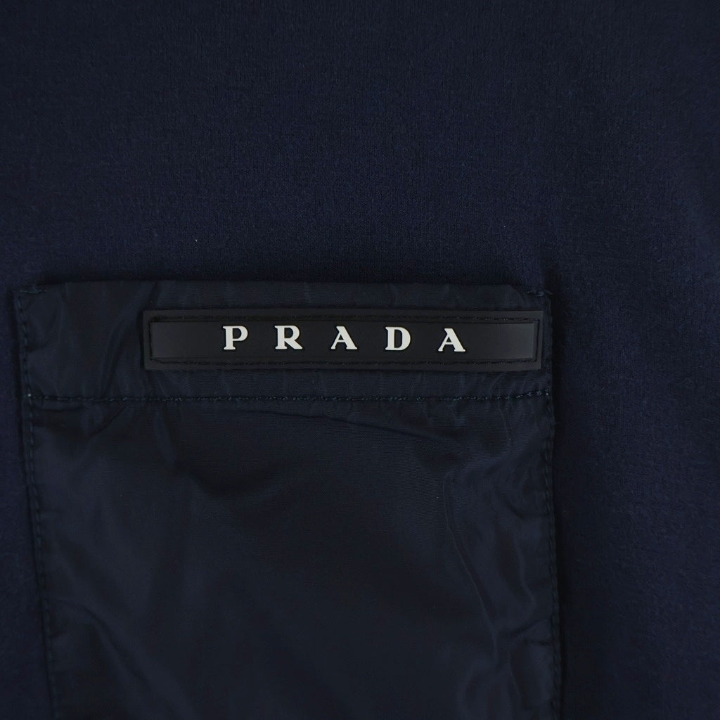 PRADA(プラダ) フロントロゴラバー クルーネック半袖Tシャツカットソー ネイビー 0000ET-X06GD-0002