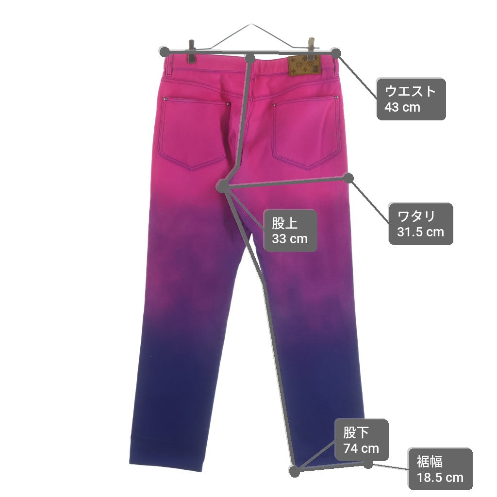 LOUIS VUITTON(ルイヴィトン) 22SS Amen Break Gradient Denim Pants アーメンブレイク グラデーションデニムパンツ ブルー/ピンク RM221 G59 HMD80W