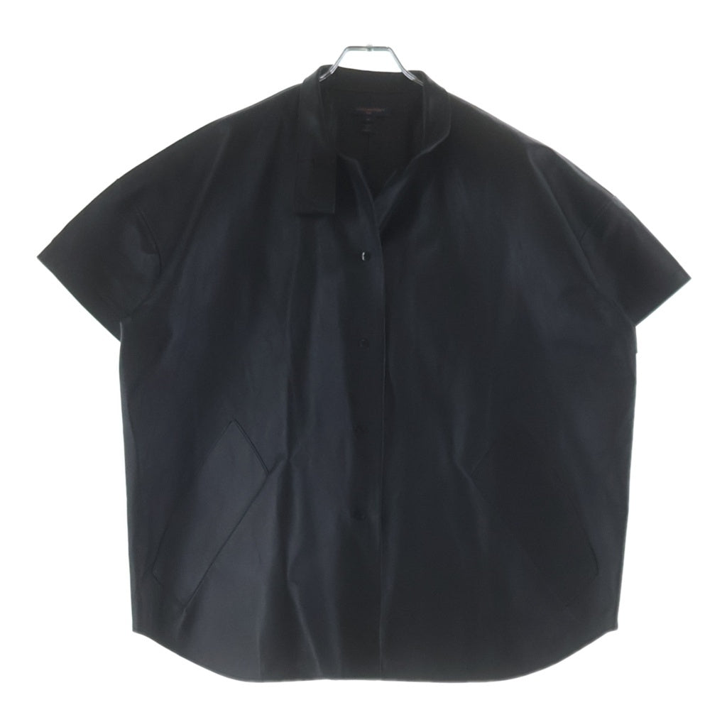 LOUIS VUITTON(ルイヴィトン) フロントボタン レザー 半袖シャツ ブラック RW251 WB MCX FSLB98
