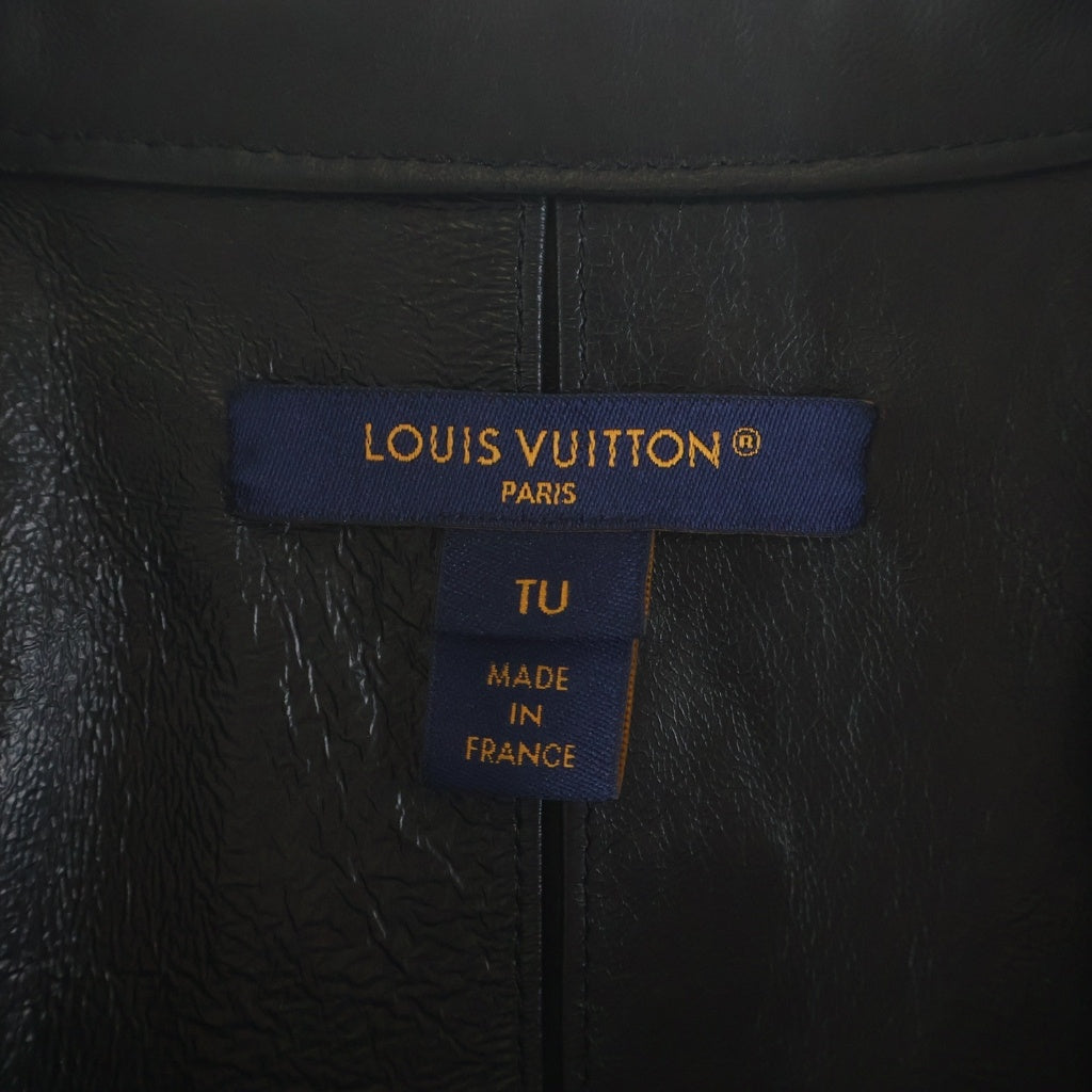LOUIS VUITTON(ルイヴィトン) フロントボタン レザー 半袖シャツ ブラック RW251 WB MCX FSLB98