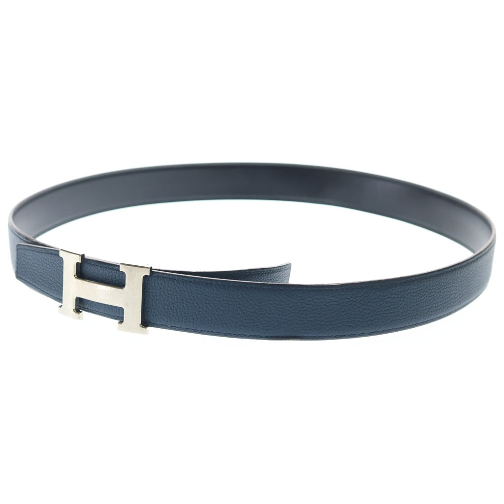 HERMES(エルメス) Hバックル コンスタンス マルトレ シルバー金具 リバーシブルレザーベルト シルバー/ネイビー/ブラック A刻印