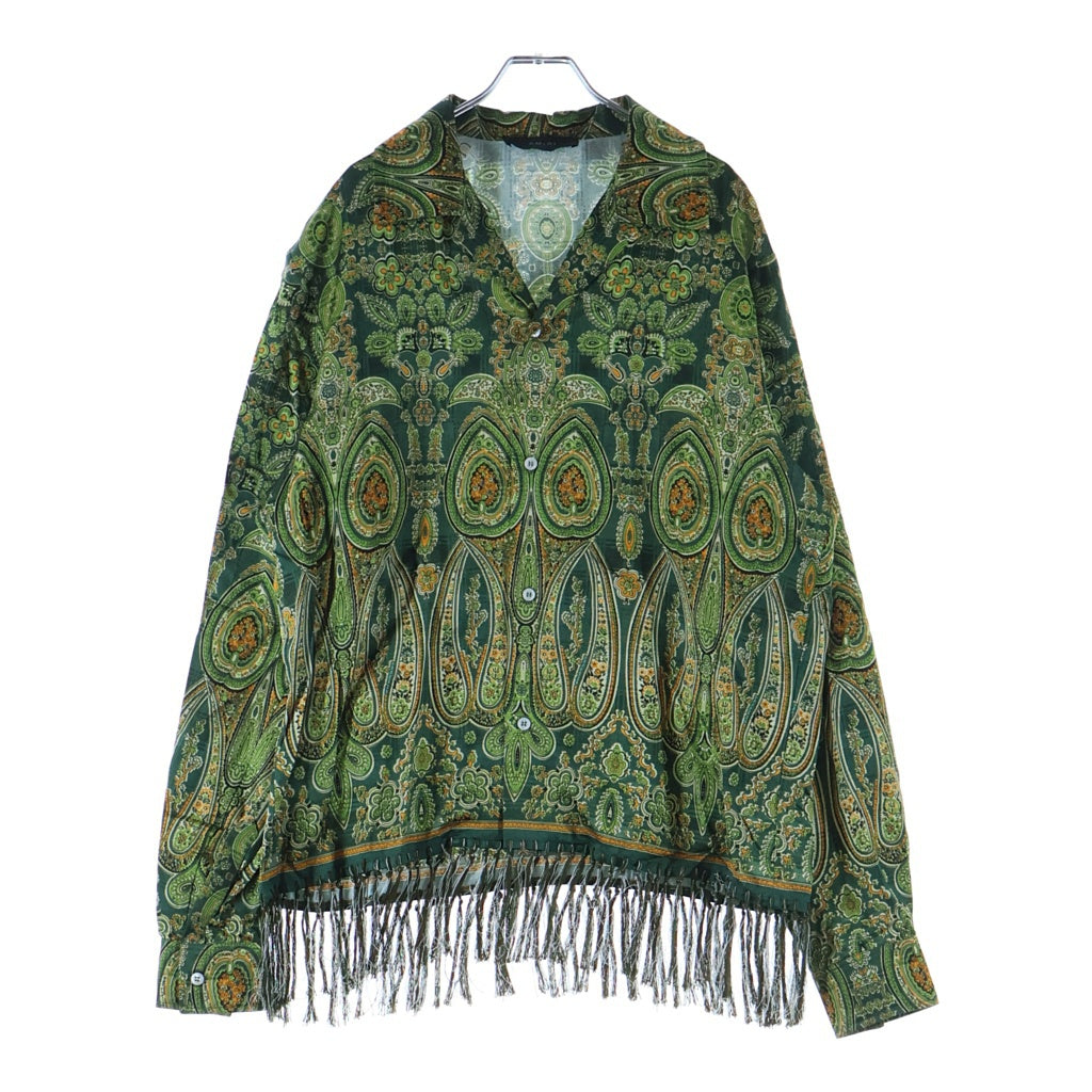 AMIRI(アミリ) TAPESTRY LS BOWLING SHIRT タペストリー柄 裾フリンジ ボウリングシャツ 長袖オープンカラーシャツ マルチカラー