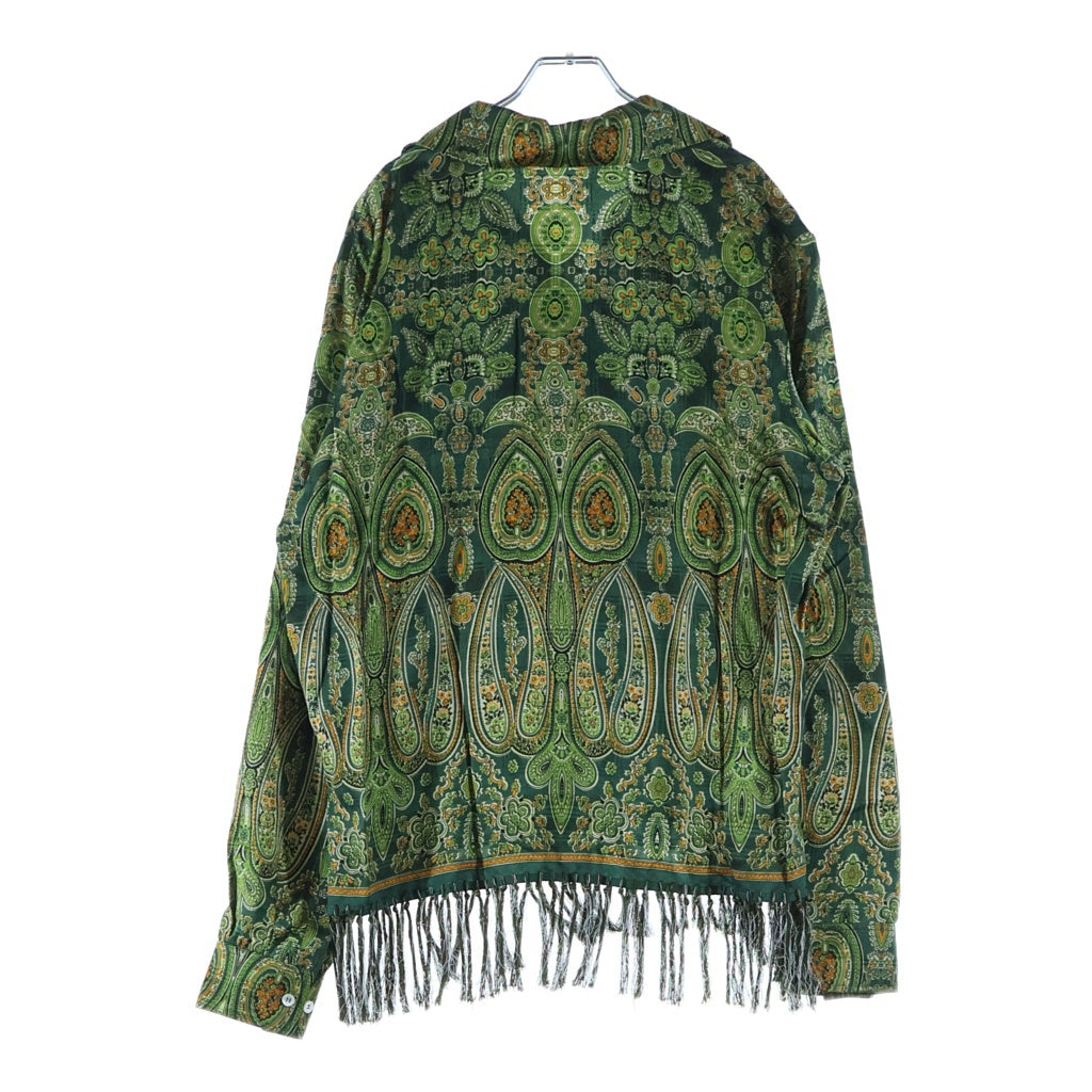 AMIRI(アミリ) TAPESTRY LS BOWLING SHIRT タペストリー柄 裾フリンジ ボウリングシャツ 長袖オープンカラーシャツ マルチカラー