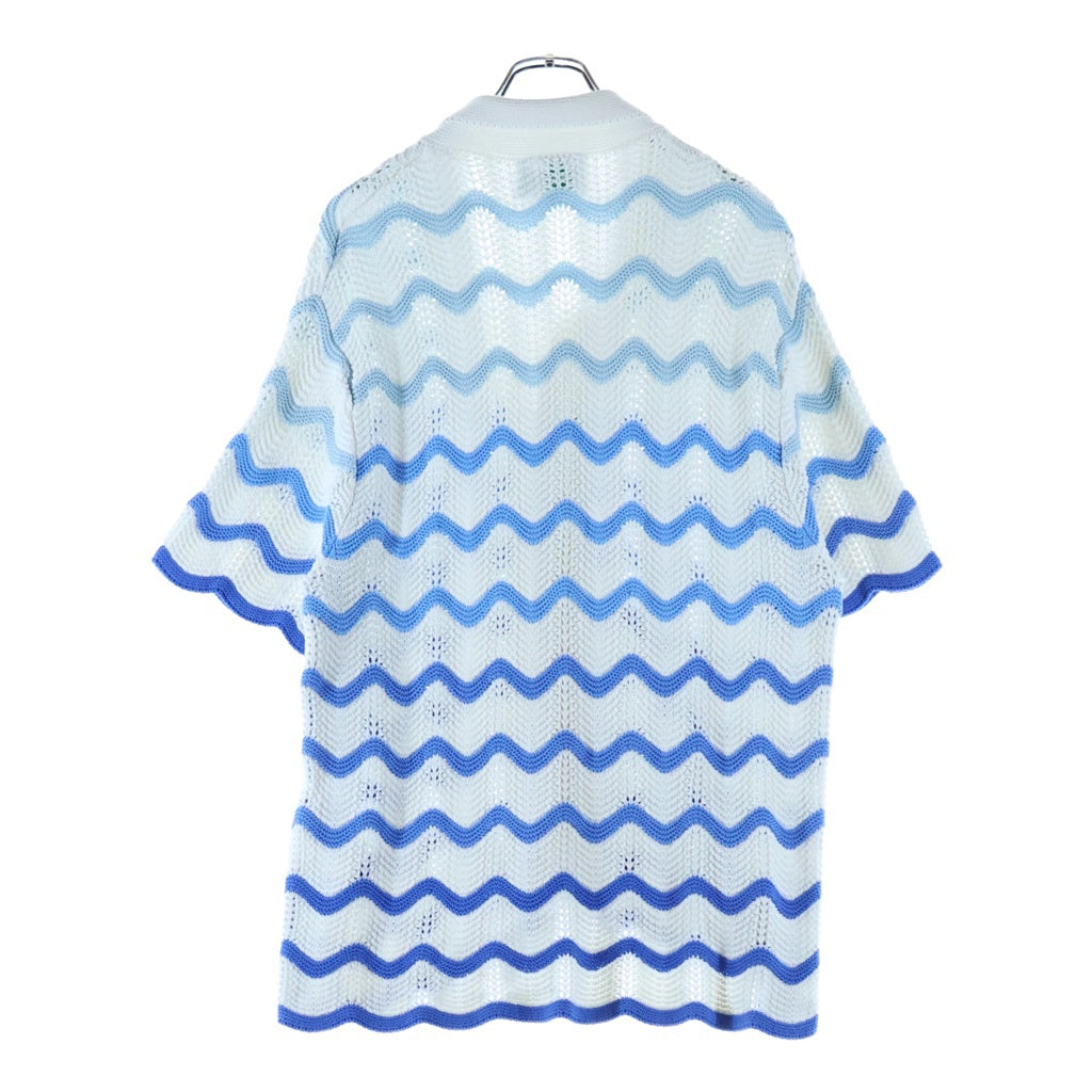 CASABLANCA(カサブランカ) WAVY GRADIENT CROCHET SHIRT パールボタン