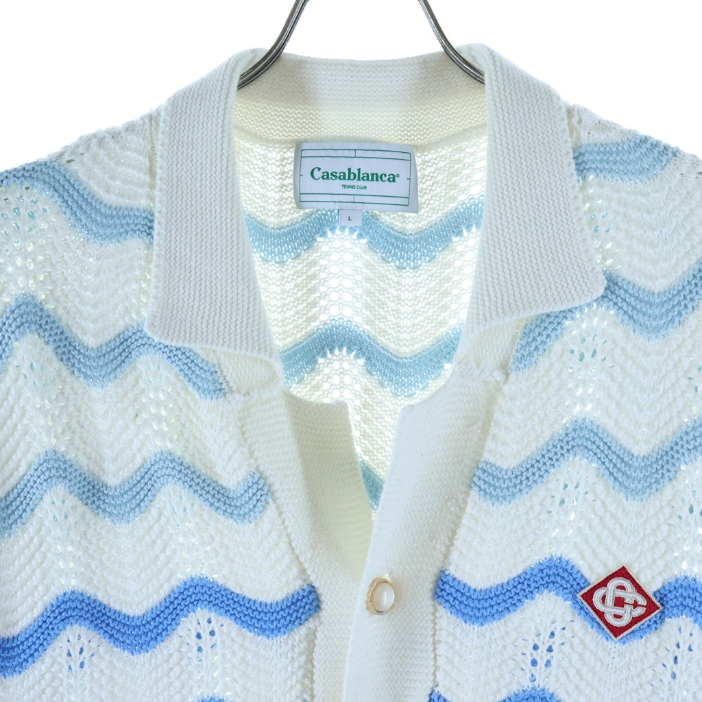 CASABLANCA(カサブランカ) WAVY GRADIENT CROCHET SHIRT パールボタン