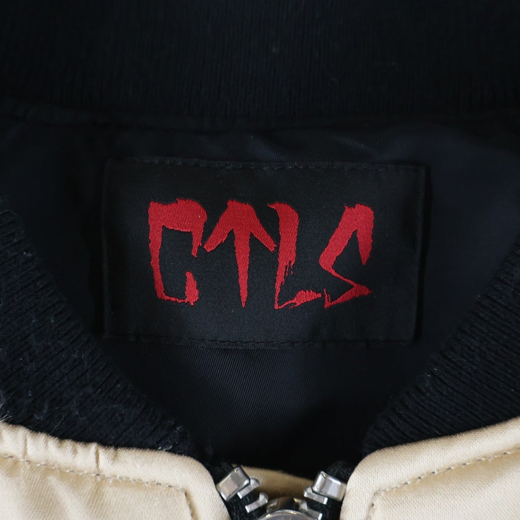 cvtvlist(カタリスト) BIG LOGO MA-1 フロントロゴ刺繍 オーバーサイズボンバージャケット ゴールド 2401110101