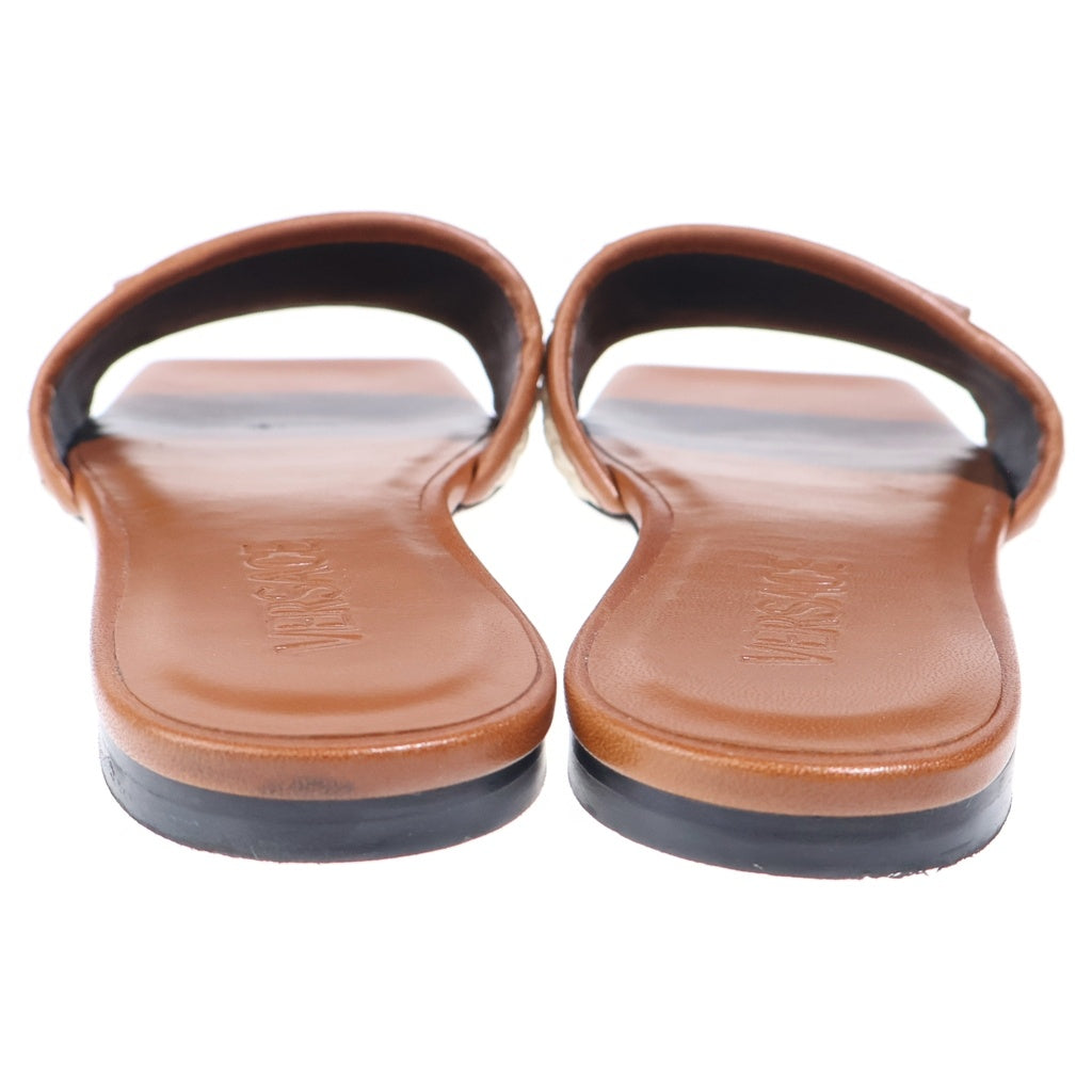 VERSACE(ヴェルサーチ) Theia Raffia Flats Sandals スクエアトゥ