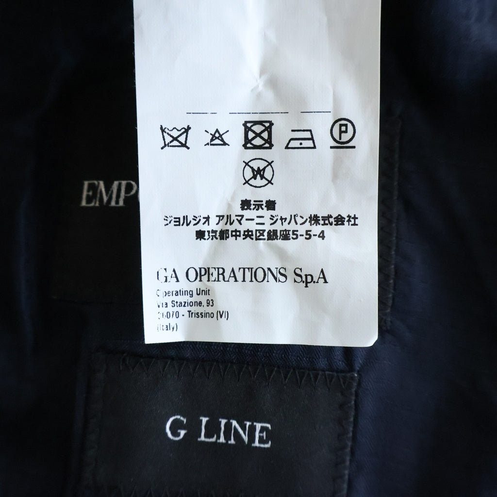 EMPORIO ARMANI(エンポリオアルマーニ) ストライプ シングルブレスト テーラードジャケット セットアップスーツ ネイビー