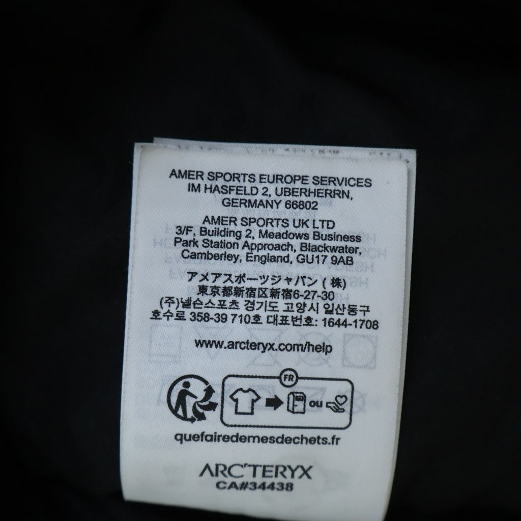 ARC'TERYX(アークテリクス) Atom SV Hoody エンブレム刺繍 ジップアップ アトム ナイロンパーカー ブラック X000009902