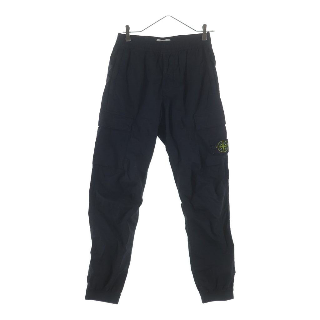 STONE ISLAND(ストーンアイランド) STRETCH COTTON TELA PARACADUTE ロゴワッペン ナイロン カーゴパンツ ブラック 801531303