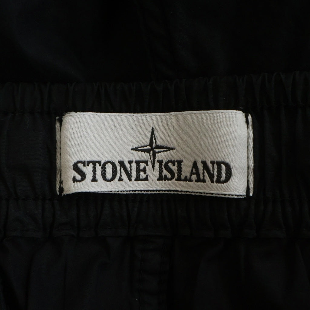 STONE ISLAND(ストーンアイランド) STRETCH COTTON TELA PARACADUTE ロゴワッペン ナイロン カーゴパンツ ブラック 801531303