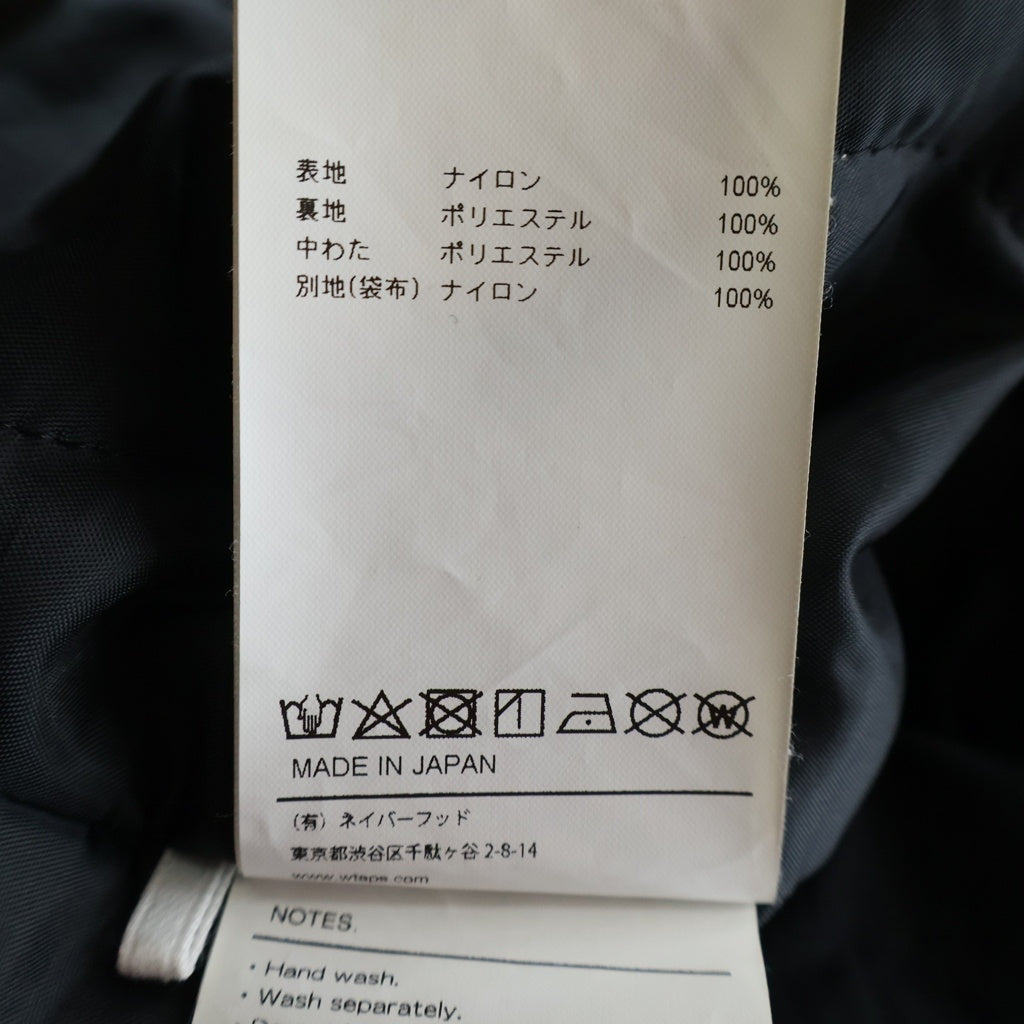 WTAPS(ダブルタップス) WCPO 01 Jacket NYLON Weather ナイロンシャツジャケット ブラック 242WVDT-JKM02