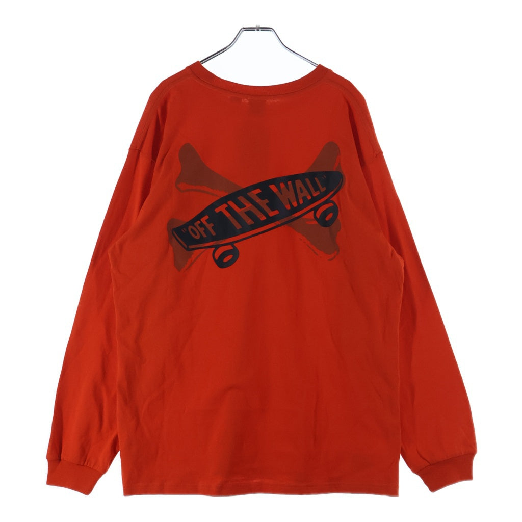 WTAPS(ダブルタップス) ×Vans Long Sleeve T-Shirt ×バンズ バックラバーロゴ クルーネック長袖Tシャツカットソー オレンジ VN0A4TRCZXT1