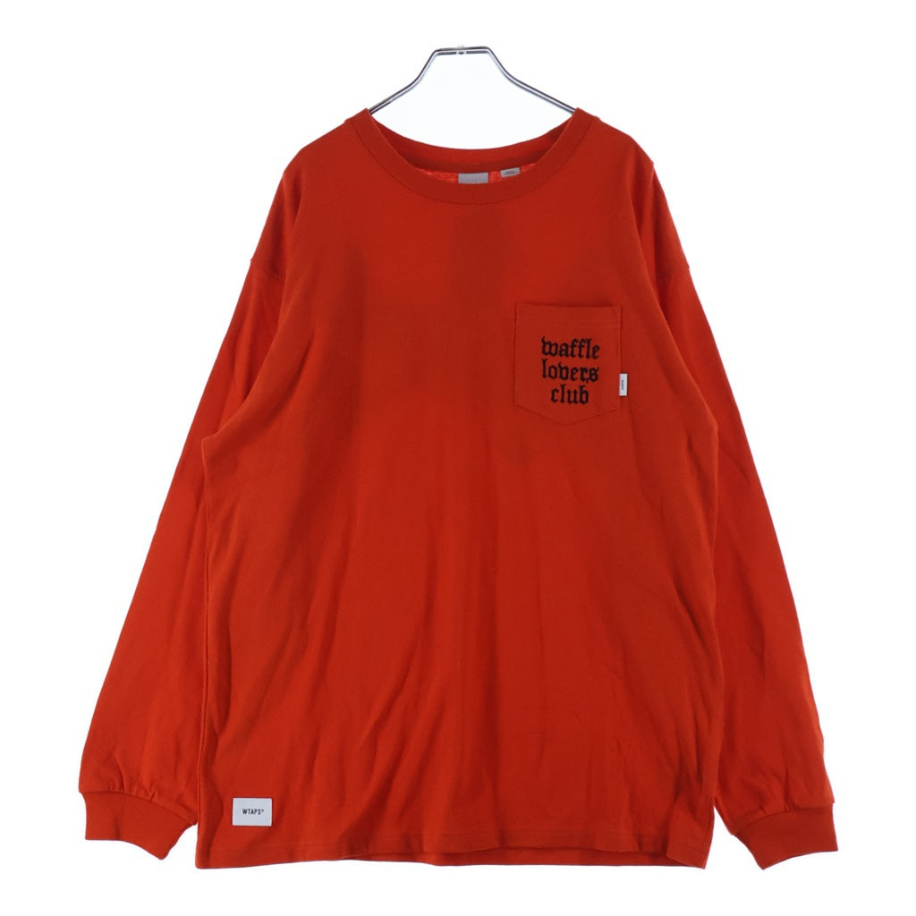WTAPS(ダブルタップス) ×Vans Long Sleeve T-Shirt ×バンズ バックラバーロゴ クルーネック長袖Tシャツカットソー オレンジ VN0A4TRCZXT1