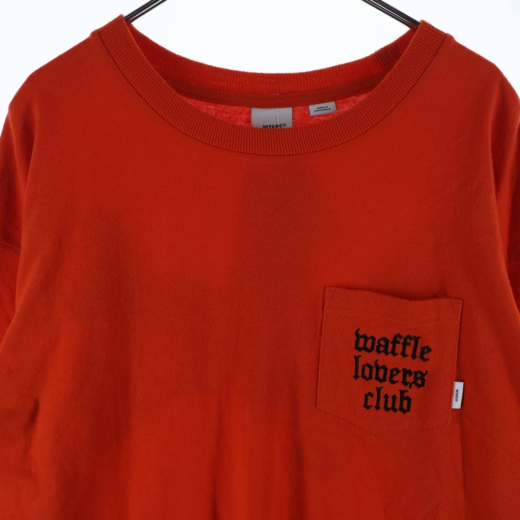 WTAPS(ダブルタップス) ×Vans Long Sleeve T-Shirt ×バンズ バックラバーロゴ クルーネック長袖Tシャツカットソー オレンジ VN0A4TRCZXT1