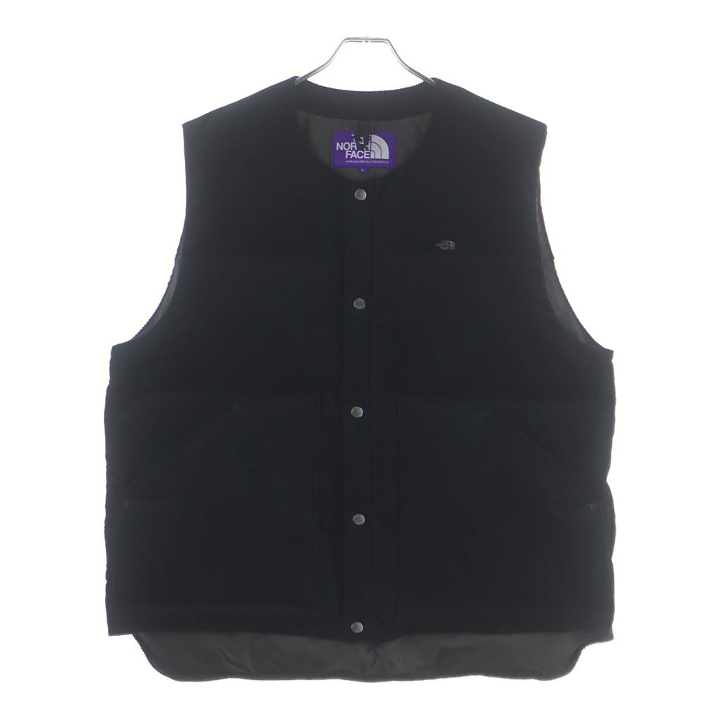THE NORTH FACE PURPLE LABEL(ノースフェイスパープルレーベル) Corduroy Down Vest ロゴ刺繍 コーデュロイダウンベスト ブラック ND2559N