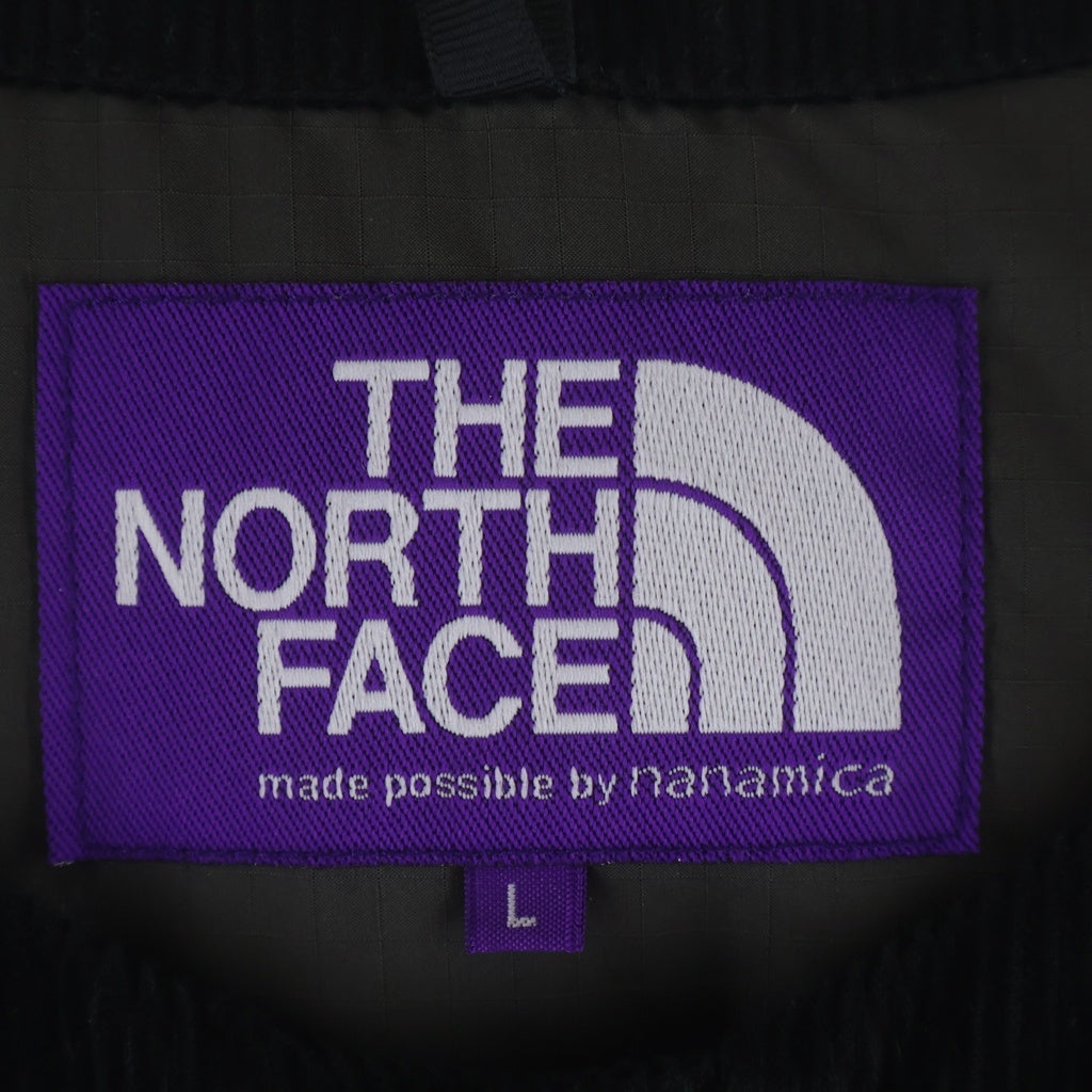 THE NORTH FACE PURPLE LABEL(ノースフェイスパープルレーベル) Corduroy Down Vest ロゴ刺繍 コーデュロイダウンベスト ブラック ND2559N