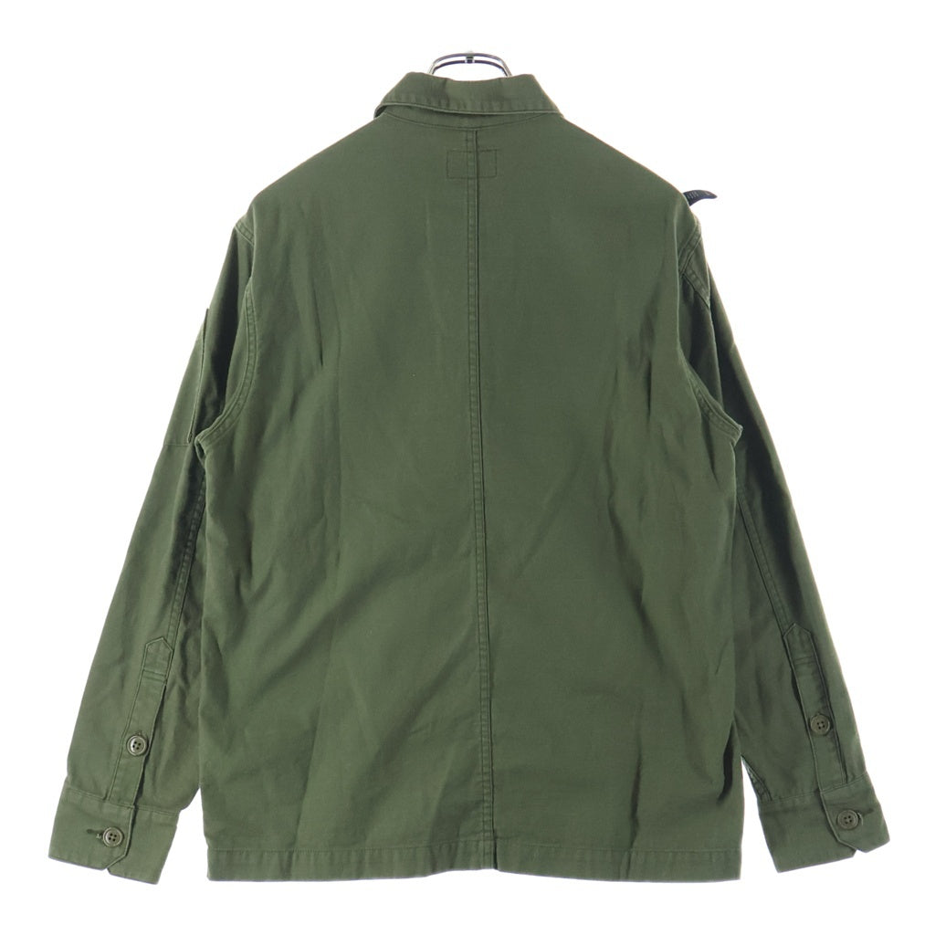 WTAPS(ダブルタップス) 17SS BUDS LS/SHIRT ロゴ刺繍 コットンミリタリーシャツ カーキ 171WVDT-SHM01