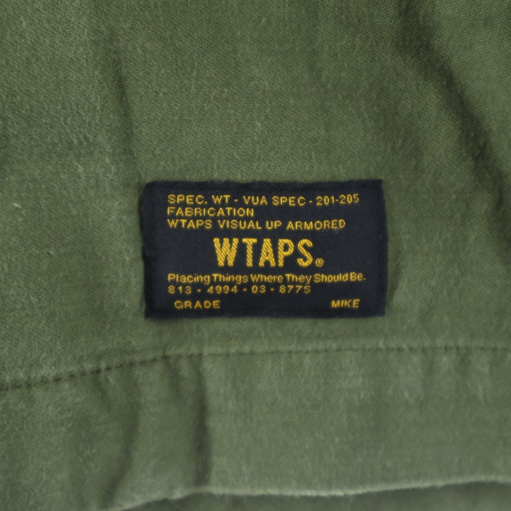 WTAPS(ダブルタップス) 17SS BUDS LS/SHIRT ロゴ刺繍 コットンミリタリーシャツ カーキ 171WVDT-SHM01