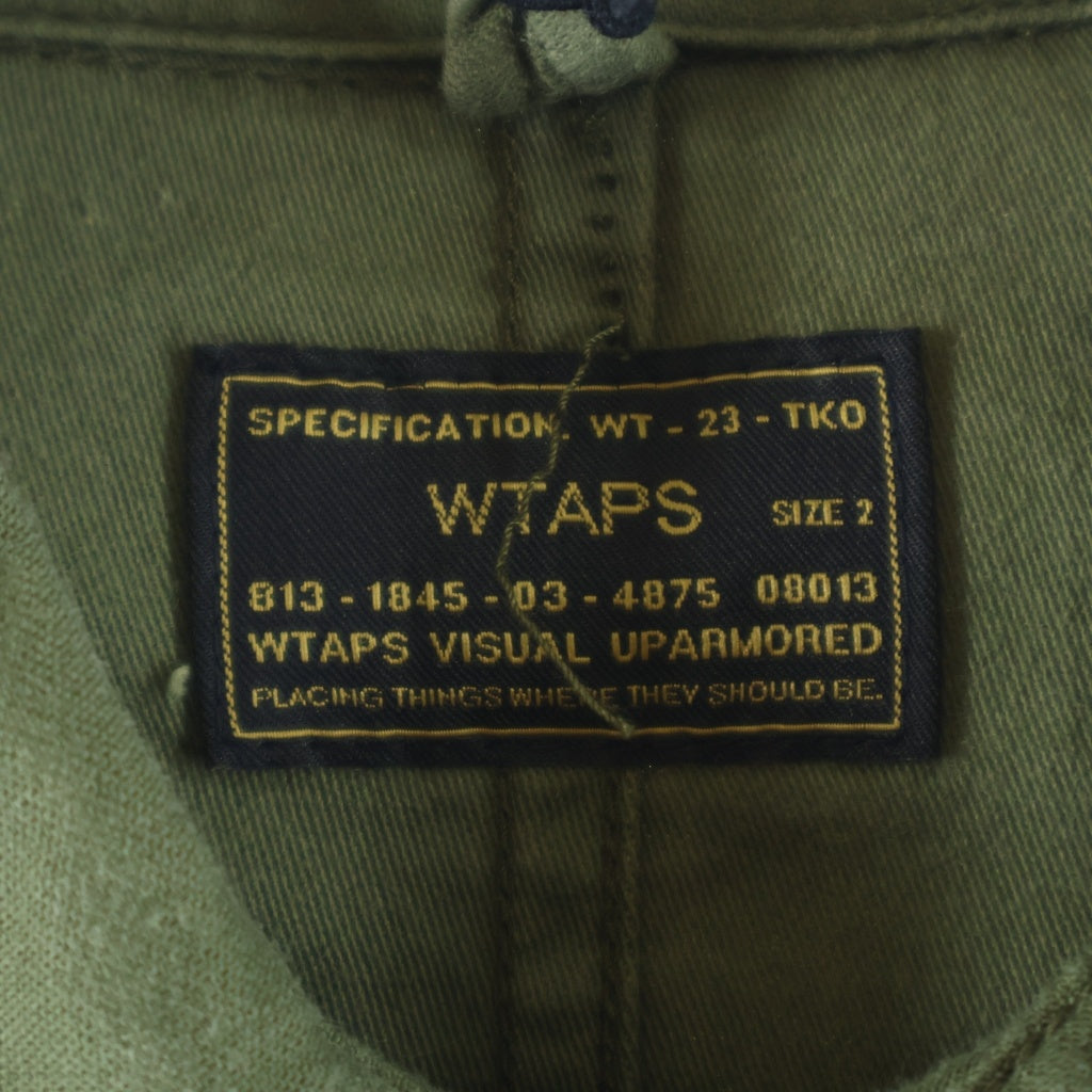 WTAPS(ダブルタップス) 17SS BUDS LS/SHIRT ロゴ刺繍 コットンミリタリーシャツ カーキ 171WVDT-SHM01