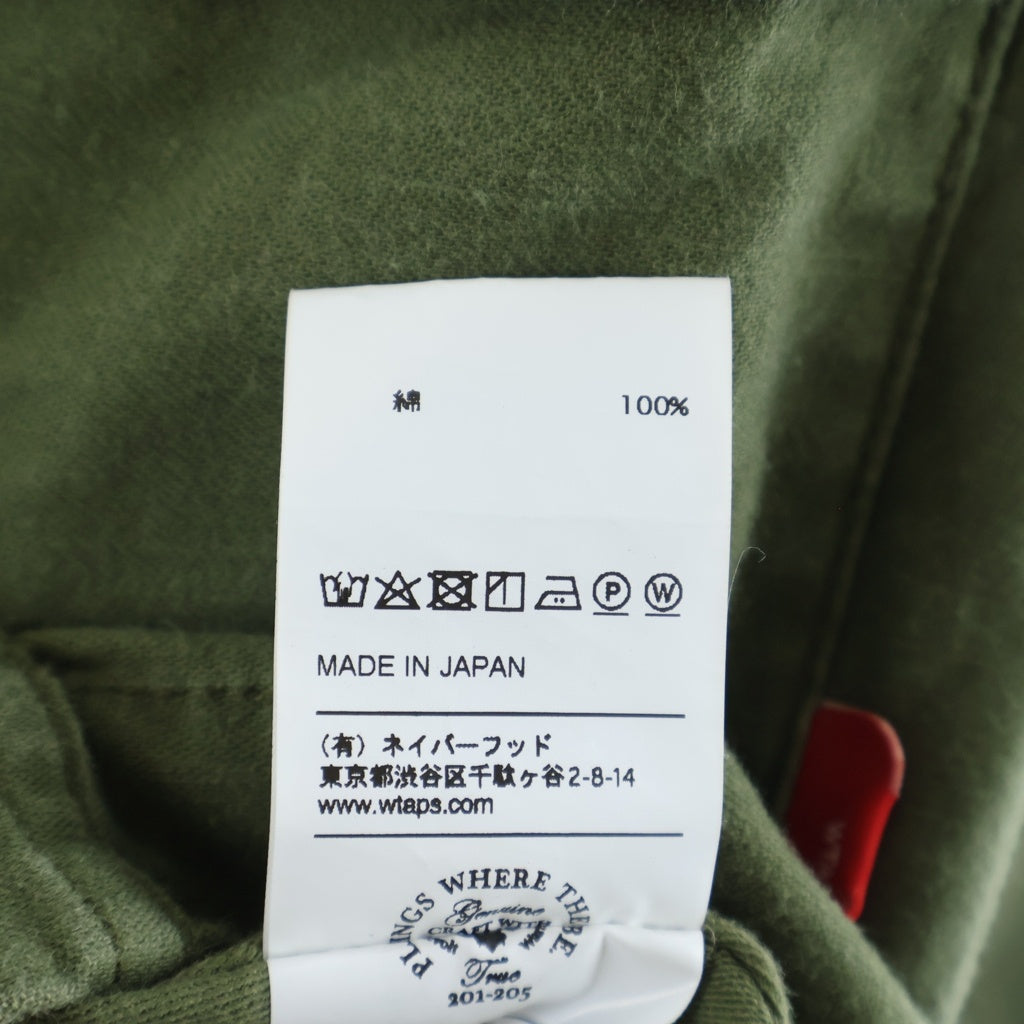WTAPS(ダブルタップス) 17SS BUDS LS/SHIRT ロゴ刺繍 コットンミリタリーシャツ カーキ 171WVDT-SHM01