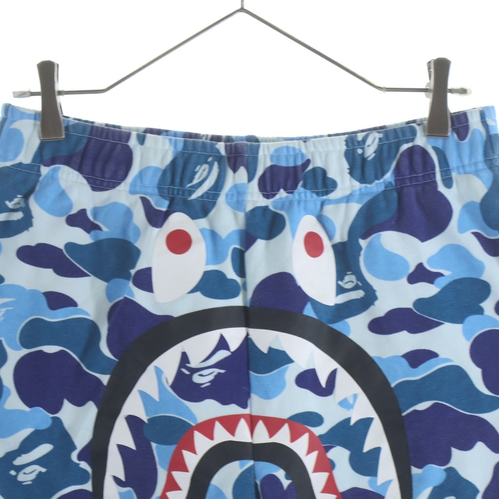 A BATHING APE(アベイシングエイプ) ABC CAMO SHARK SWEAT SHORTS カモシャークスウェットハーフパンツ ブルー 1M30-153-004