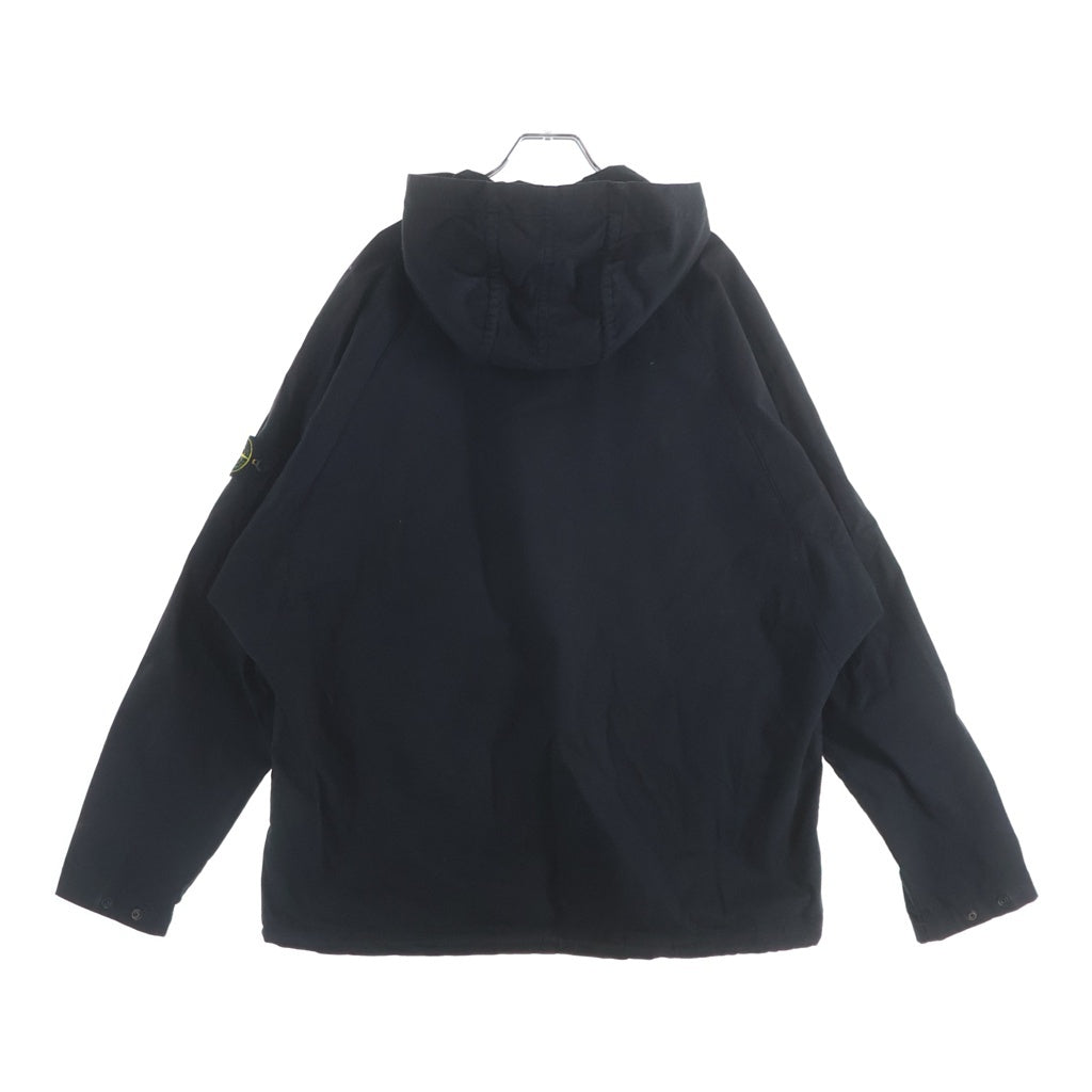 STONE ISLAND(ストーンアイランド) QUARTER ZIP POPOVER HOODED SMOCK ショルダーロゴワッペン クォータージップ プルオーバースモック ブラック 731510510