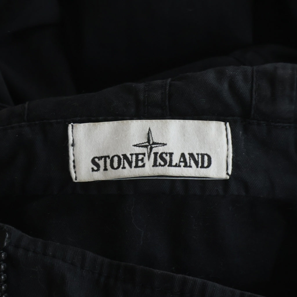 STONE ISLAND(ストーンアイランド) QUARTER ZIP POPOVER HOODED SMOCK ショルダーロゴワッペン クォータージップ プルオーバースモック ブラック 731510510