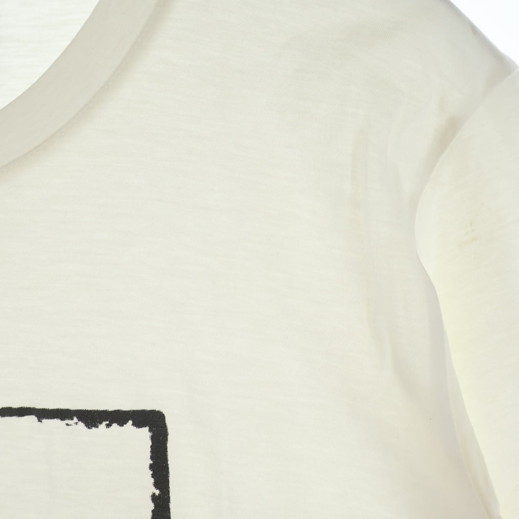 YVES SAINT LAURENT(イヴサンローラン) LOVE Print フロントラブプリント クルーネック半袖Tシャツカットソー ホワイト/ブラック 254290Y1LQM