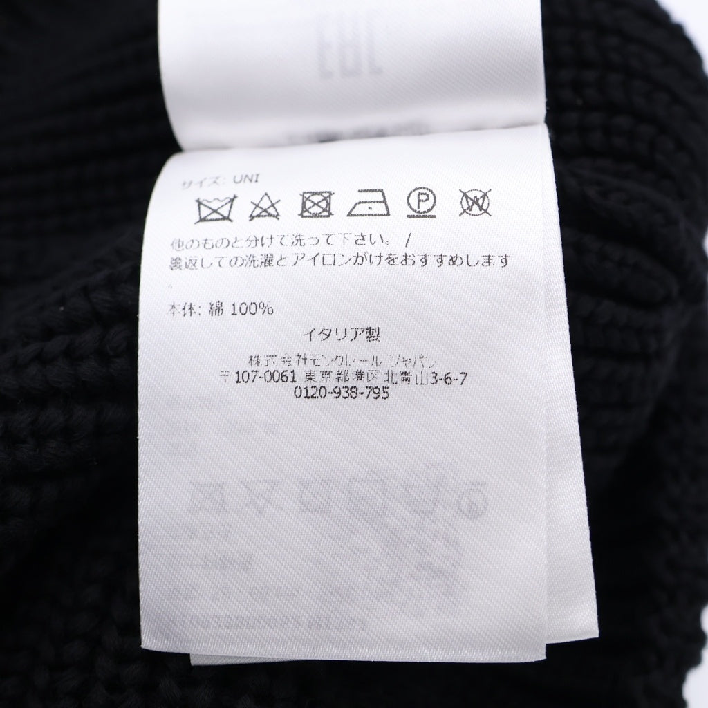 MONCLER(モンクレール) BERRETTO TRICOT HAT フロントロゴ ビーニー ニット帽 ブラック