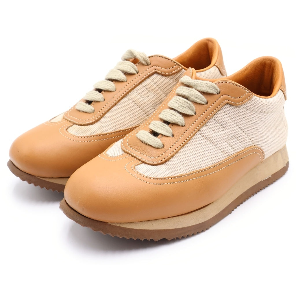 HERMES(エルメス) クイック Hロゴ レザー切り替えローカットスニーカー