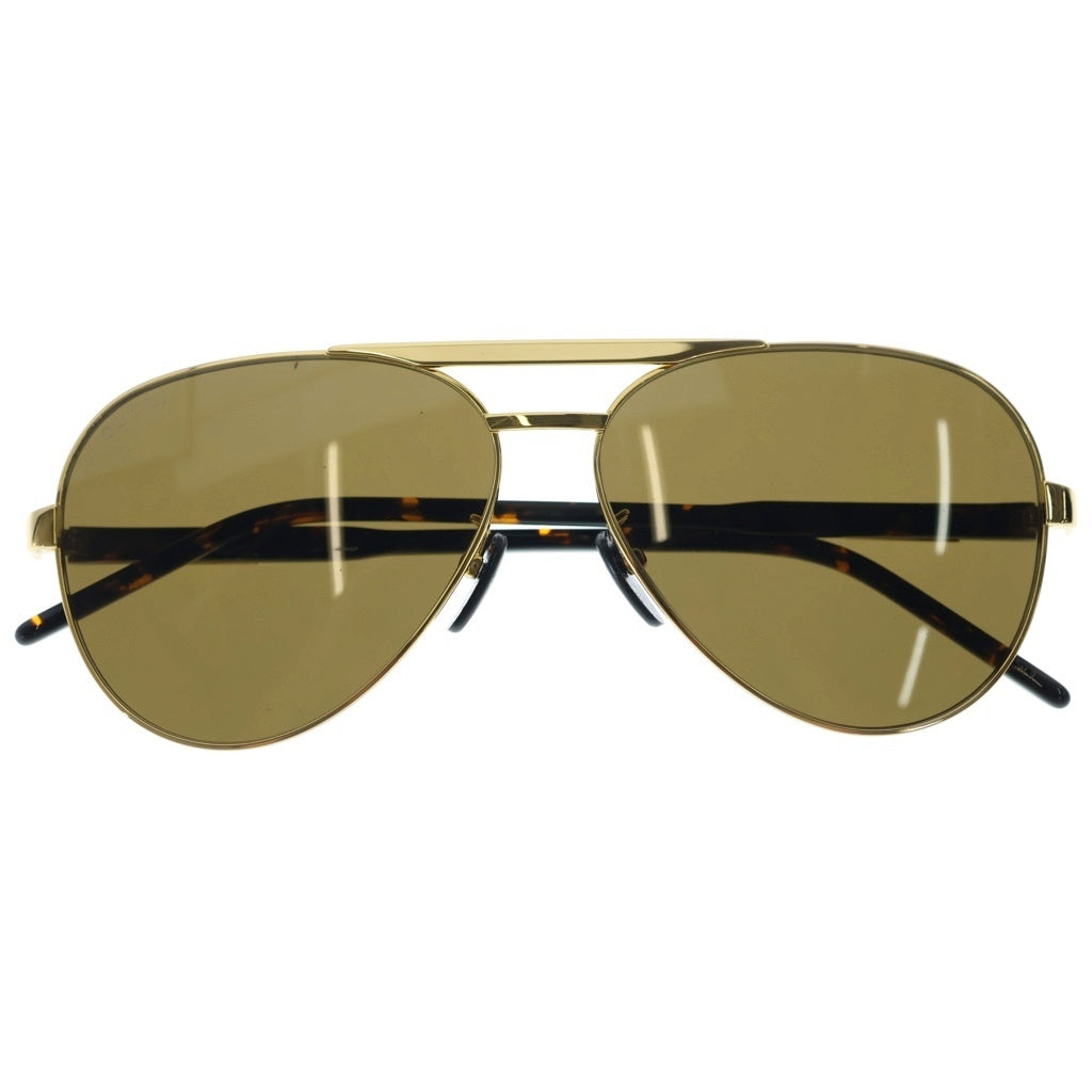 GUCCI(グッチ) サイドテンプルロゴ ウェリントンサングラス ゴールド GG1163S