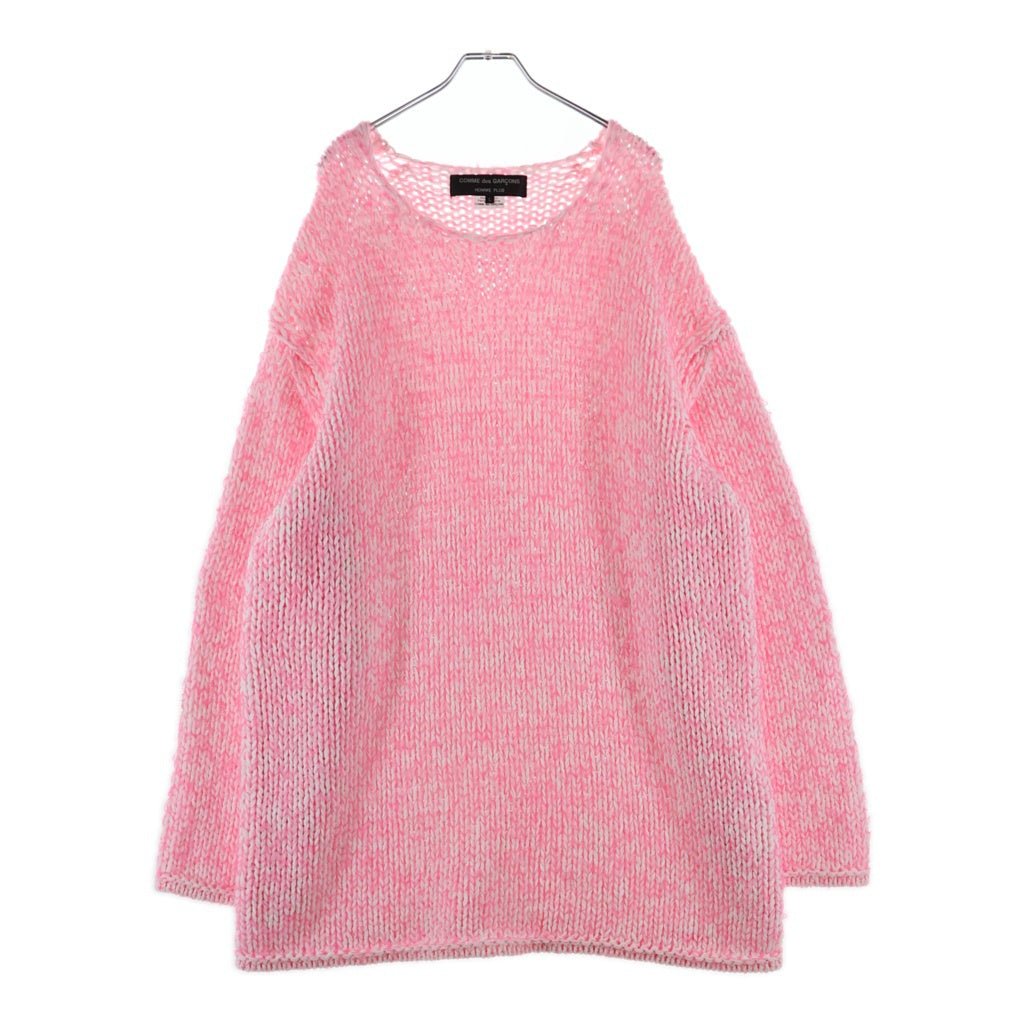 COMME des GARCONS HOMME PLUS(コムデギャルソンオムプリュス) 25SS ビックシルエット ウール混長袖ニット ピンク PO-N010