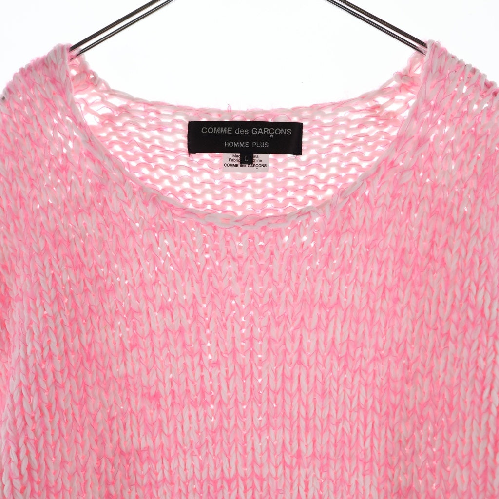 COMME des GARCONS HOMME PLUS(コムデギャルソンオムプリュス) 25SS ビックシルエット ウール混長袖ニット ピンク PO-N010
