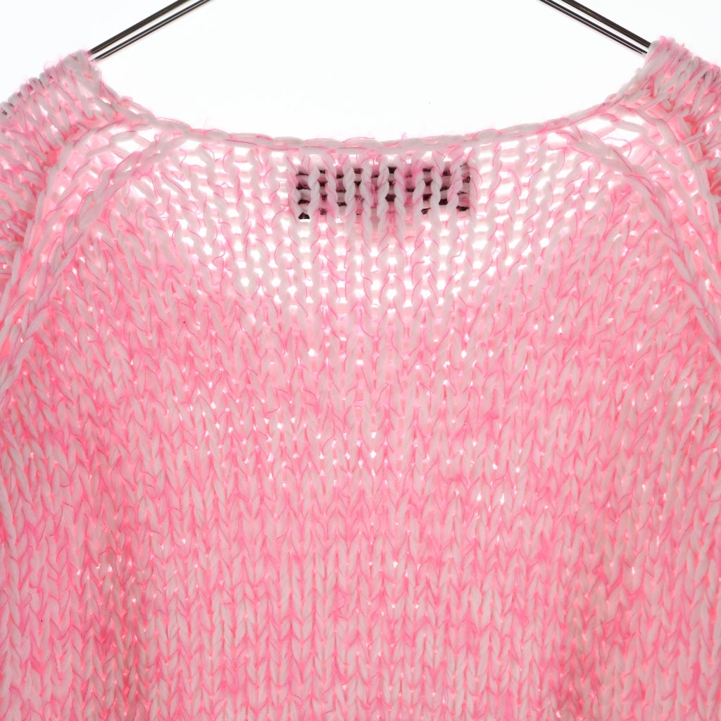 COMME des GARCONS HOMME PLUS(コムデギャルソンオムプリュス) 25SS ビックシルエット ウール混長袖ニット ピンク PO-N010