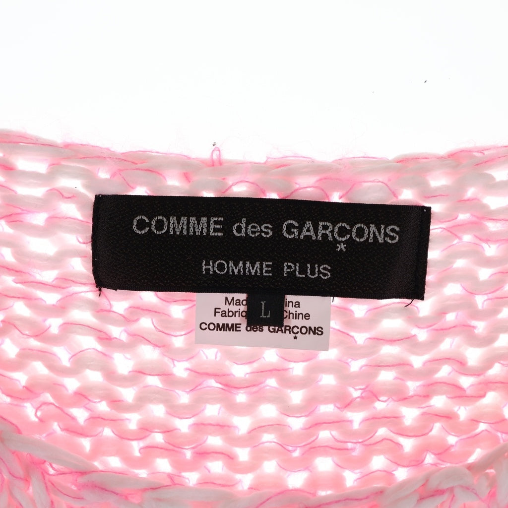 COMME des GARCONS HOMME PLUS(コムデギャルソンオムプリュス) 25SS ビックシルエット ウール混長袖ニット ピンク PO-N010