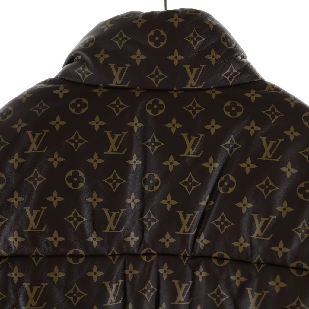 LOUIS VUITTON(ルイヴィトン) 26SS モノグラム総柄 ラムレザーパファーダウンジャケット ブラウン 1AJVGT