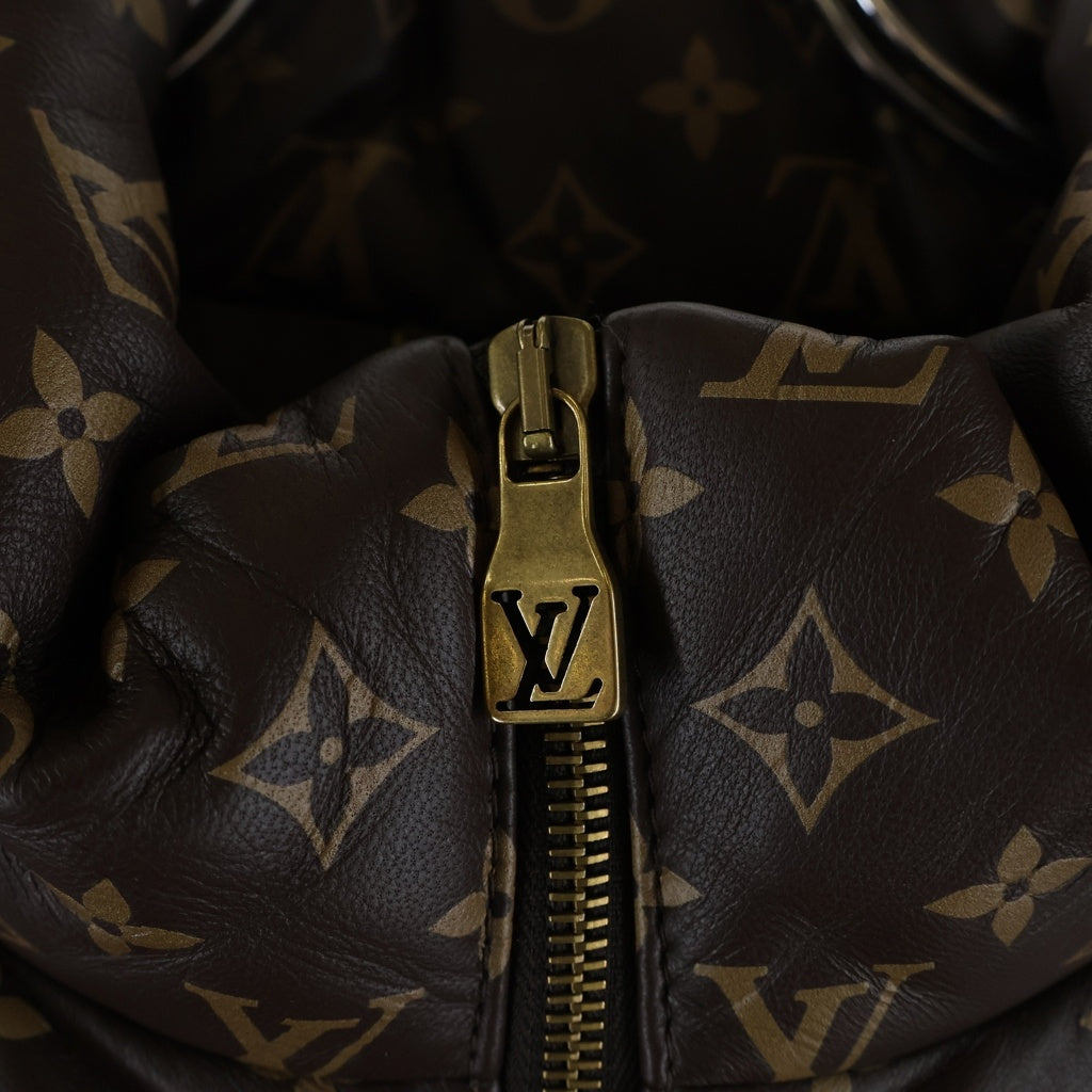 LOUIS VUITTON(ルイヴィトン) 26SS モノグラム総柄 ラムレザーパファーダウンジャケット ブラウン 1AJVGT