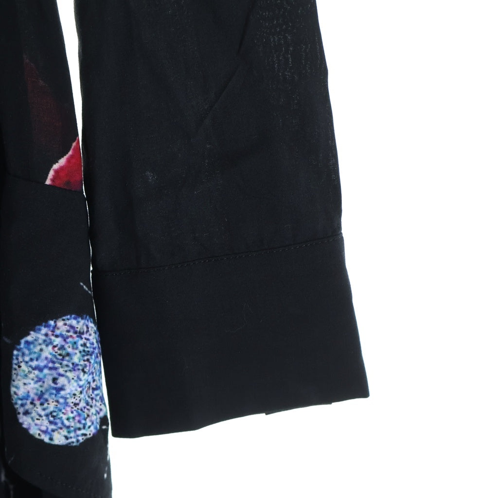 Yohji Yamamoto(ヨウジヤマモト) アシンメトリーデザイン 長袖レーヨンワンピース レディース ブラック NR-D04-200