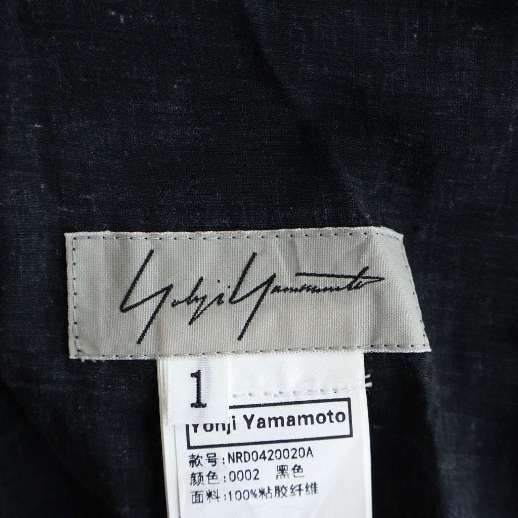 Yohji Yamamoto(ヨウジヤマモト) アシンメトリーデザイン 長袖レーヨンワンピース レディース ブラック NR-D04-200