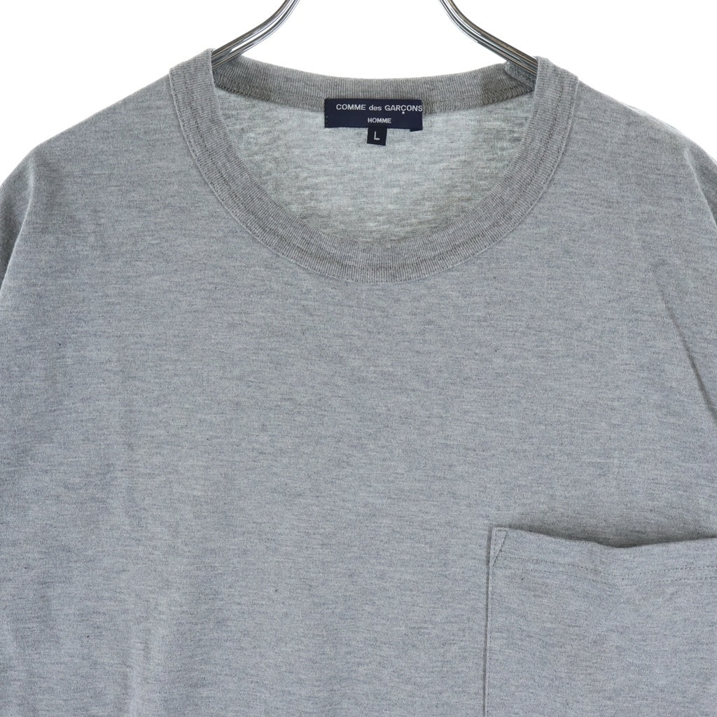 COMME des GARCONS HOMME(コムデギャルソンオム) 23SS ドット切り替えレイヤードデザイン クルーネック半袖Tシャツカットソー グレー HK-T005