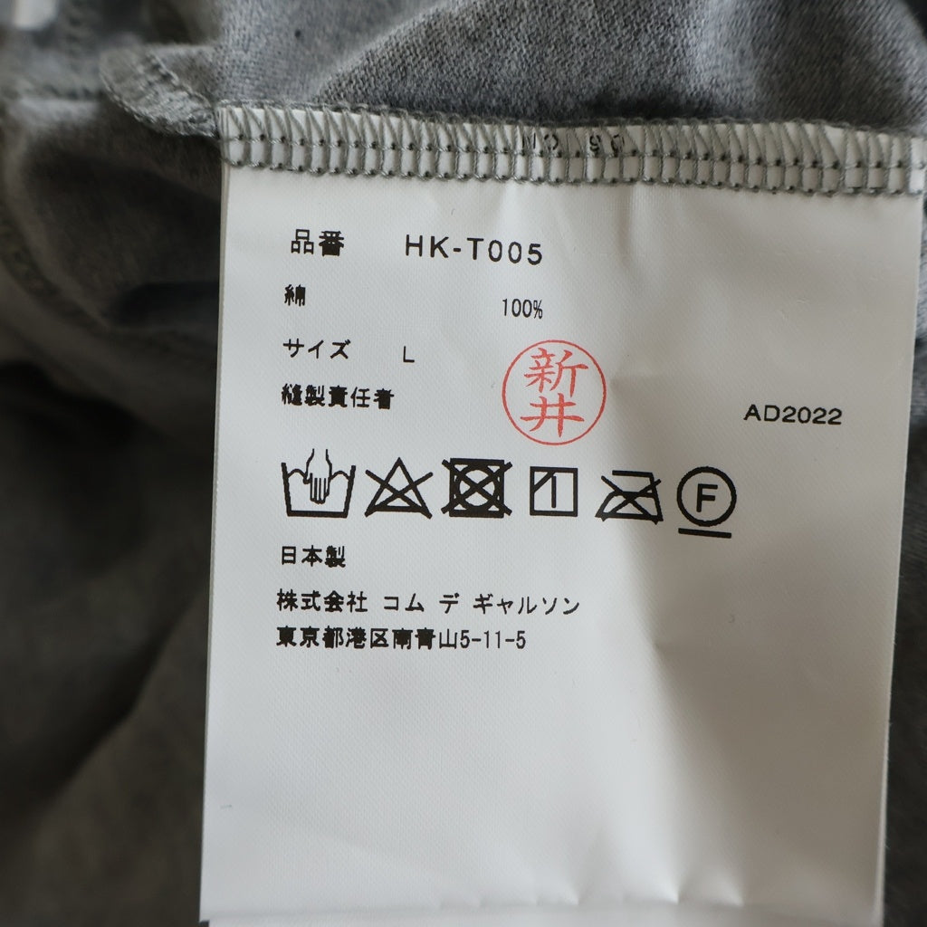 COMME des GARCONS HOMME(コムデギャルソンオム) 23SS ドット切り替えレイヤードデザイン クルーネック半袖Tシャツカットソー グレー HK-T005