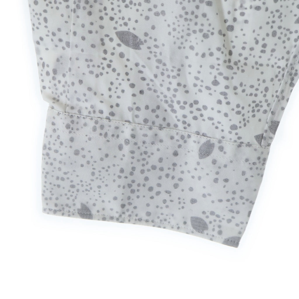 COMME des GARCONS SHIRT(コムデギャルソンシャツ) 袖切り替え 総柄フラワーデザイン ボダンダウン長袖シャツ ブラック/ホワイト W11011
