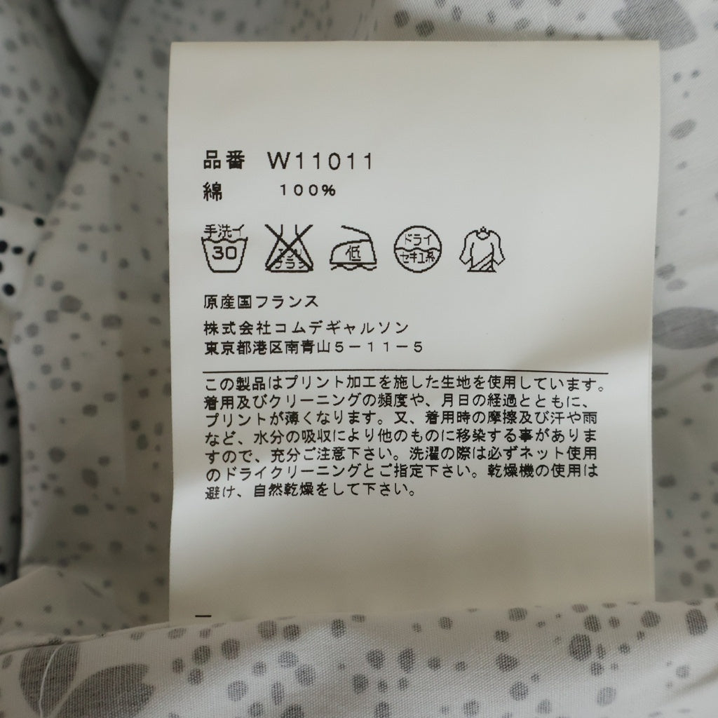 COMME des GARCONS SHIRT(コムデギャルソンシャツ) 袖切り替え 総柄フラワーデザイン ボダンダウン長袖シャツ ブラック/ホワイト W11011